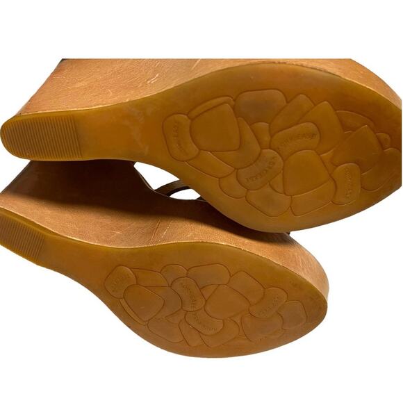 Kork-Ease FAY Wedge Heel Sandals | Sz 7, Tan, Orange, Yellow